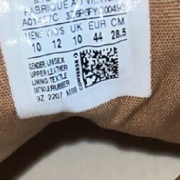 NEW Converse Chuck Taylor 70 leather High Top Sneaker men’s 10/12 woman’s in box - Picture 12 of 12